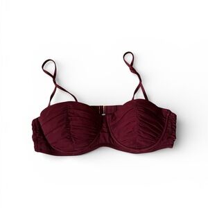 J Crew bustier underwire bikini top burgundy 34B